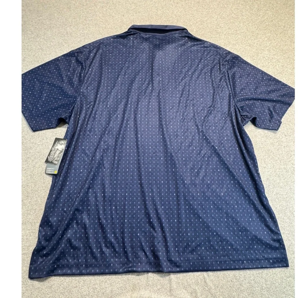 NWT Ben Hogan Performance Polo Shirt Men's 2XL Blue Golf PowerWick UPF 50 Active